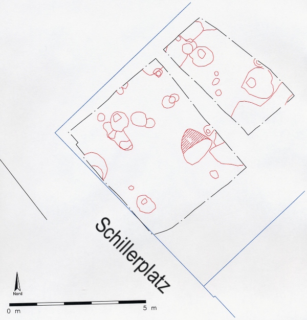 Abb. 4 Pfostenlöcher des 12. und 13. Jahrhunderts. Abb. 4 Pfostenlöcher des 12. und 13. Jahrhunderts.