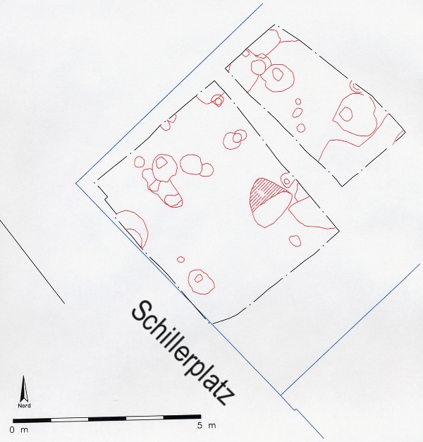 Abb. 4 Pfostenlöcher des 12. und 13. Jahrhunderts.